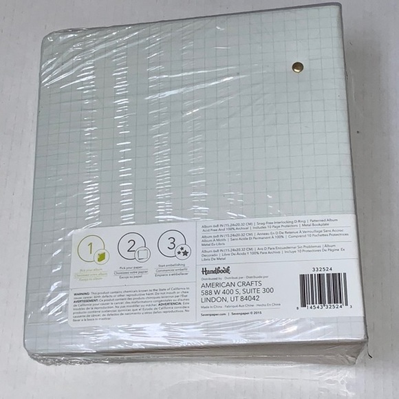 American Crafts Baby Photo Album 6x8 in D-Ring with 10 Page Protectors - NIB - Picture 2 of 3